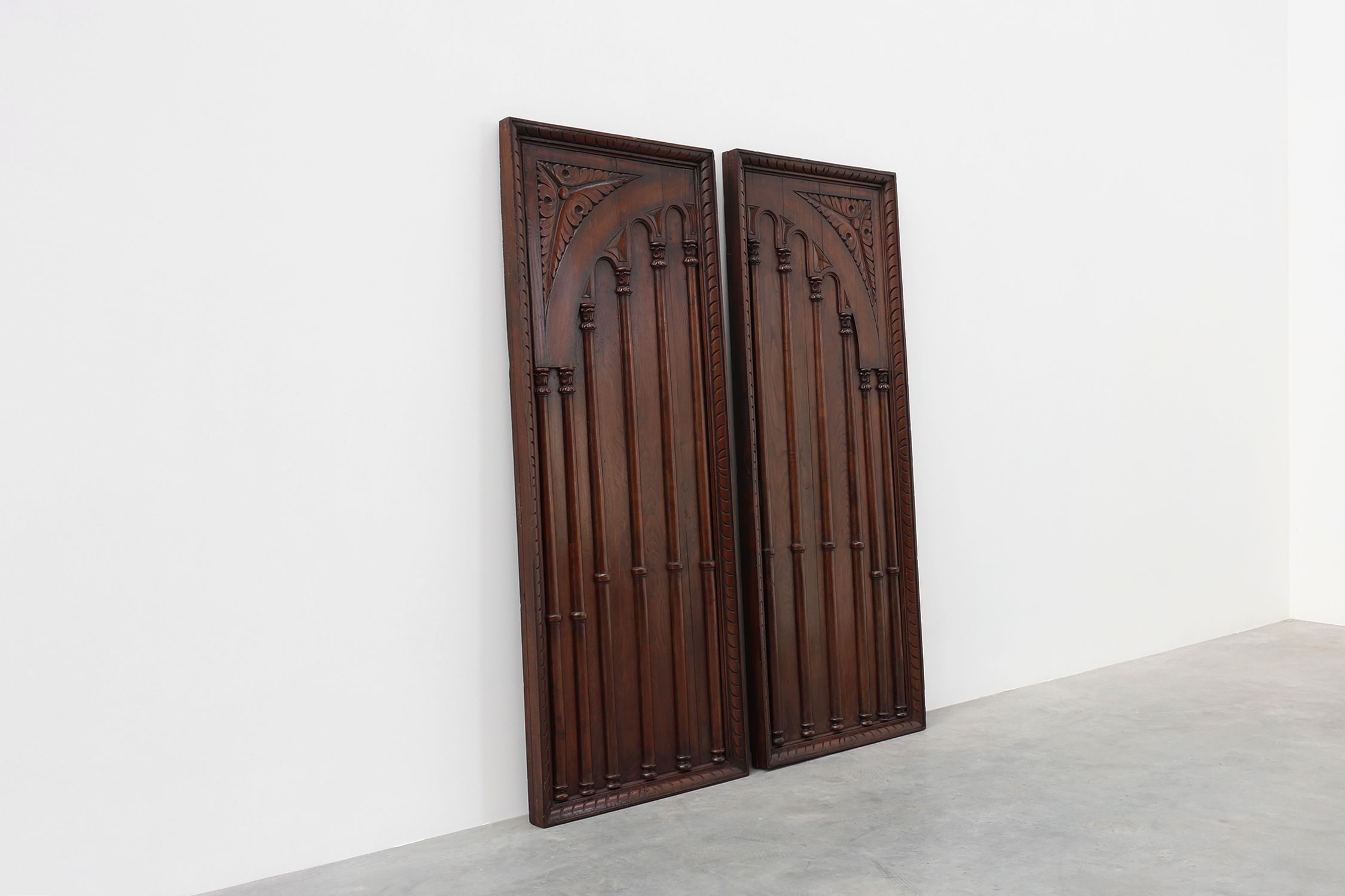 Large Carved Portuguese Oak Wall Panels, 1850s, Set of 2thumbnail